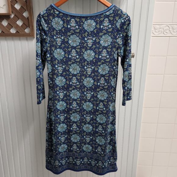 Max Studio Half Sleeve Geometric Patterned Scoop Neck Shirt Dress - Picture 2 of 6